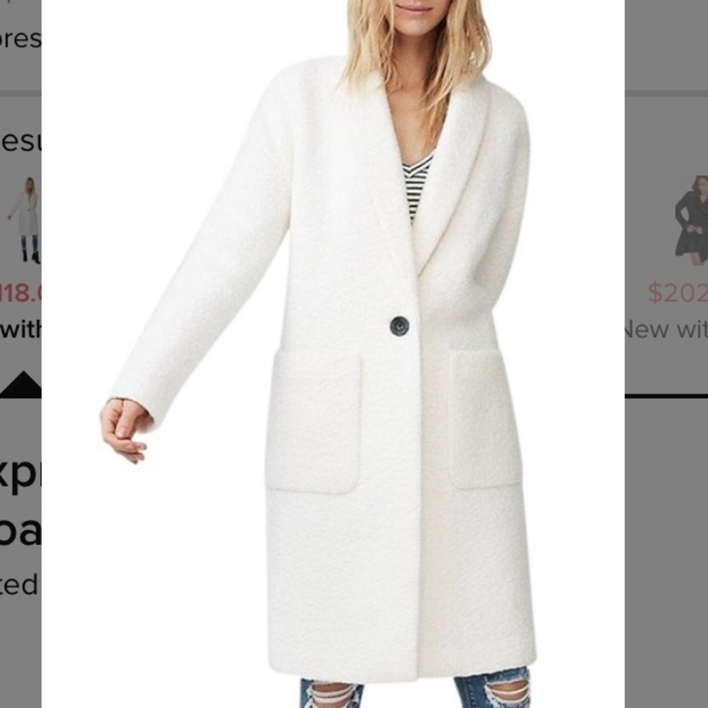 Express wool cocoon coat, size small